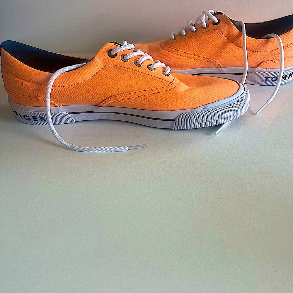 Tommy Hilfiger shoes, orange color, size 9.5